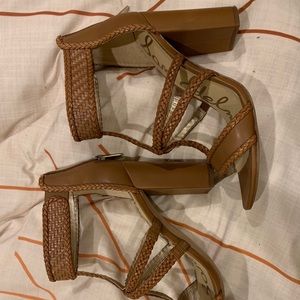 Sam Edelman caged heeled sandals cognac 9